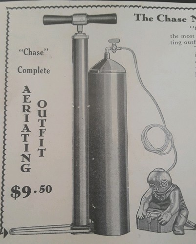 Vintage Old Aquarium Fishbowl Lead Diver and Pump Chicago Ill. 20s 30s Print Ad