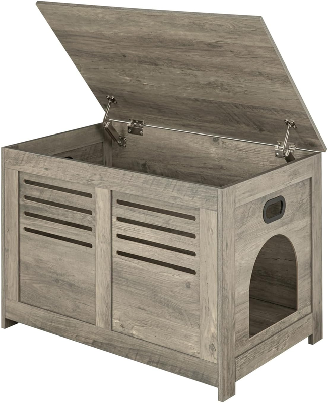 Litter Box Enclosure, Flip-Top Enclosed Litter Box, Hidden Cat Washroom with Goo