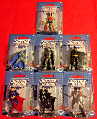 JUSTICE LEAGUE ~2021~ 2'' Mini Figures/Cake Toppers~Lot Of 7~ 2 HTF ~MATTEL~New