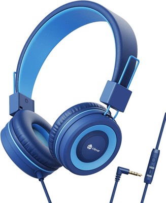 2 Pack iClever HS14 Kids Wired Headphones, Light Blue, 85dB Volume Limiter