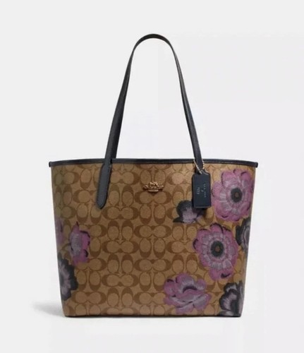 NWT Coach City Tote In Signature Canvas With Kaffe Fassett
