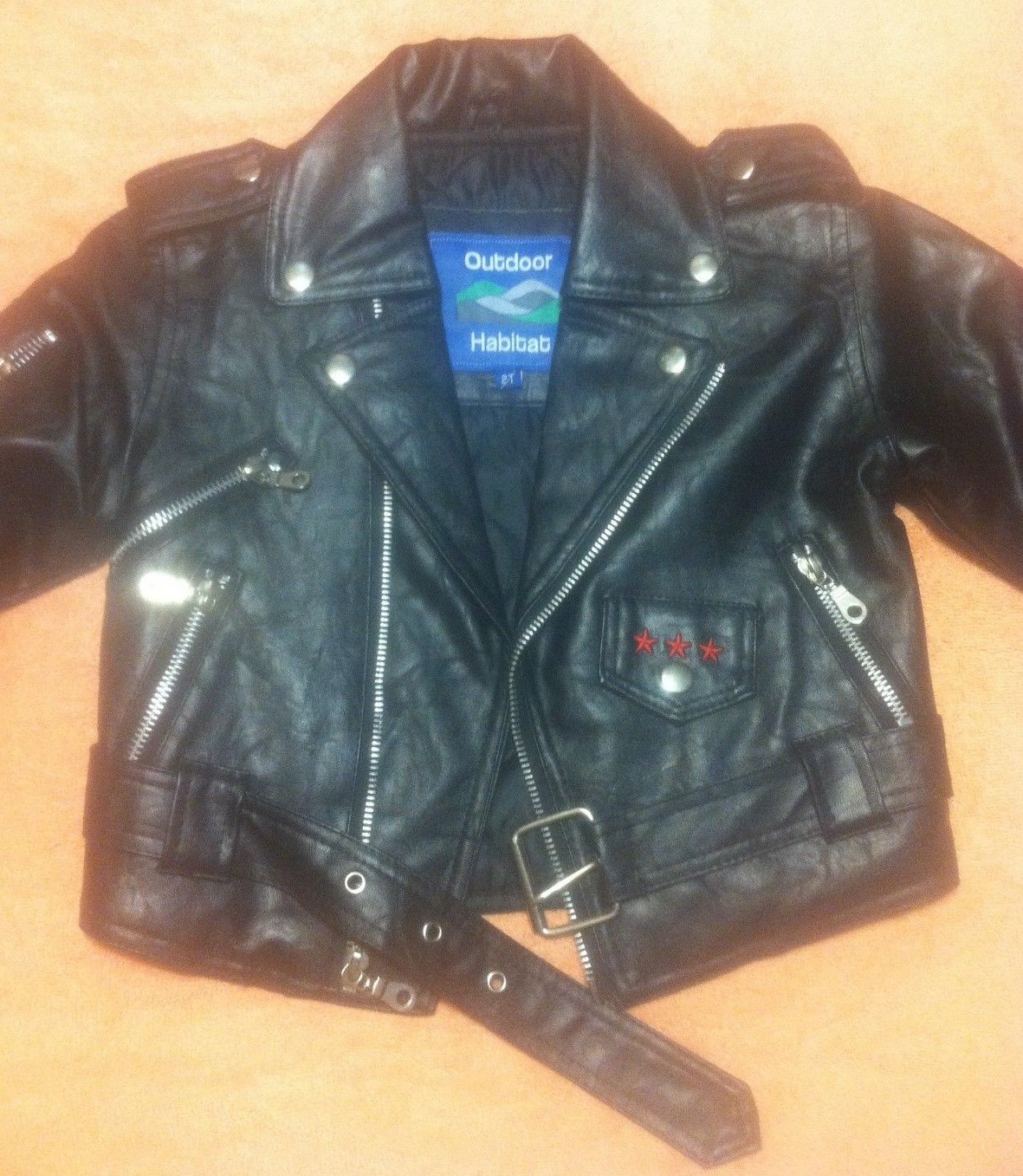 Outdoor Habitat Biker Jacket Boys/Girls size 2T U.S.A. Eagle Design Black