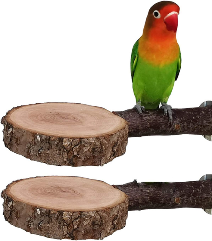 Bird Perch Stand, Wood Parrot Platform for Cage Natural Wooden Playground Cage