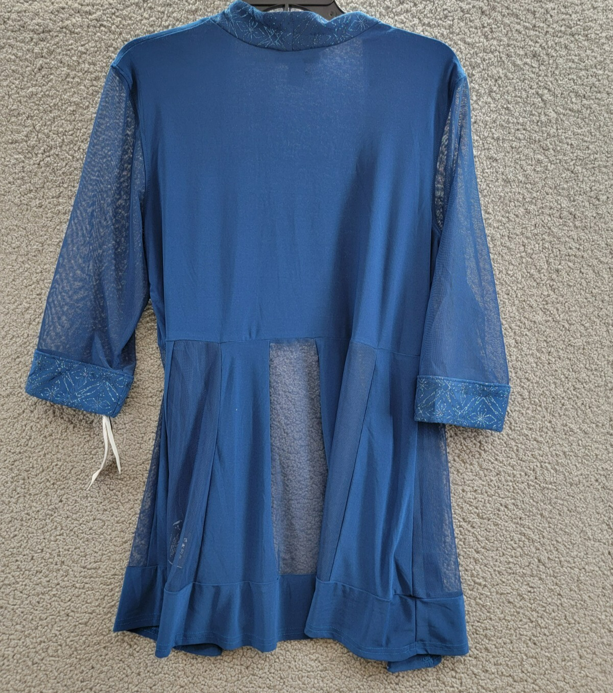 R & M Richards Petite Embellished Dress Jacket Women's 12P Peacock 3/4 Sleeve - Picture 12 of 16