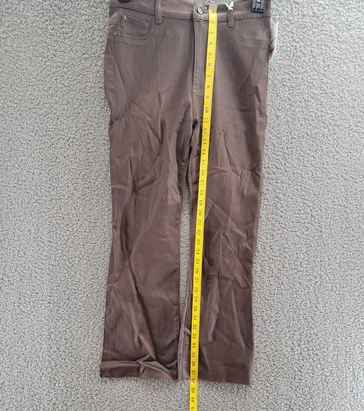 DL1961 Bridget Boot High Rise Instasculpt Crop Jeans Womens 31 Walnut Button Zip - Picture 8 of 19
