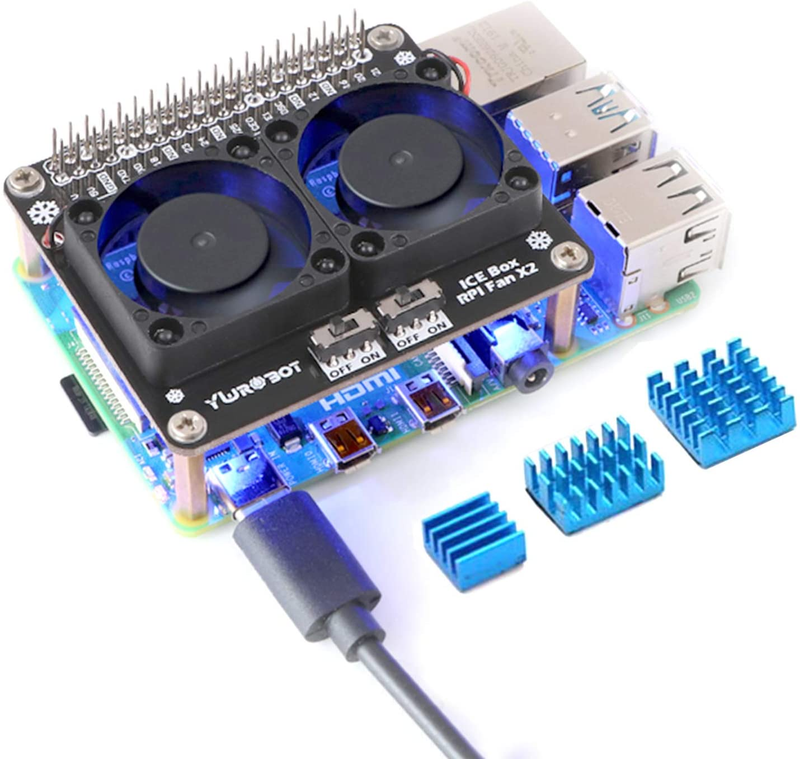4b Dual Cooling Fans, Raspberry Pi 4b Heatsink Kit, Raspberry Pi 4b