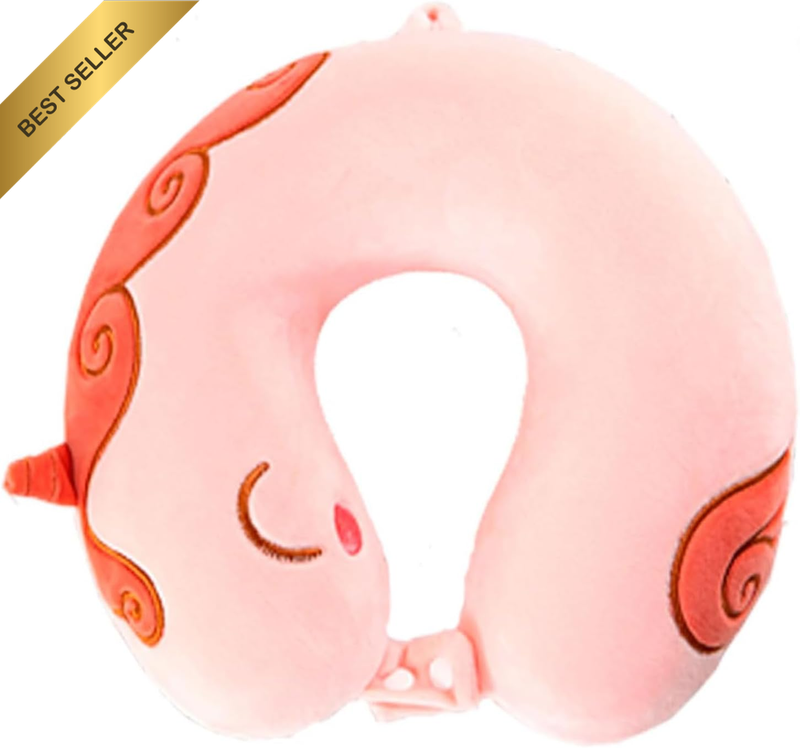 Kids Travel Pillow for Airplanes, Memory Foam Neck Support Pillow with Washable