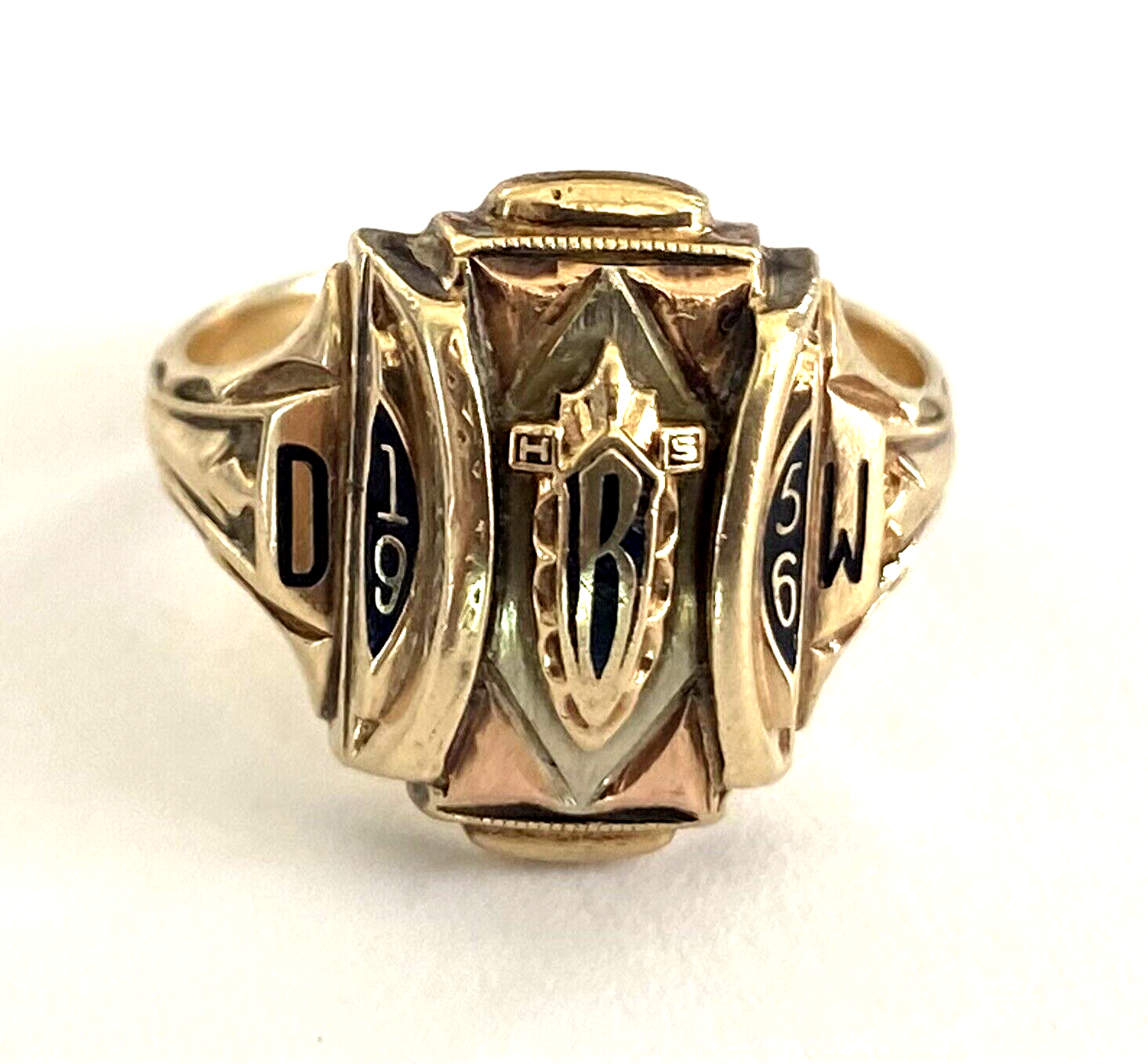 Vintage High School 1956 Letter B Josten 10K Gold Ladies