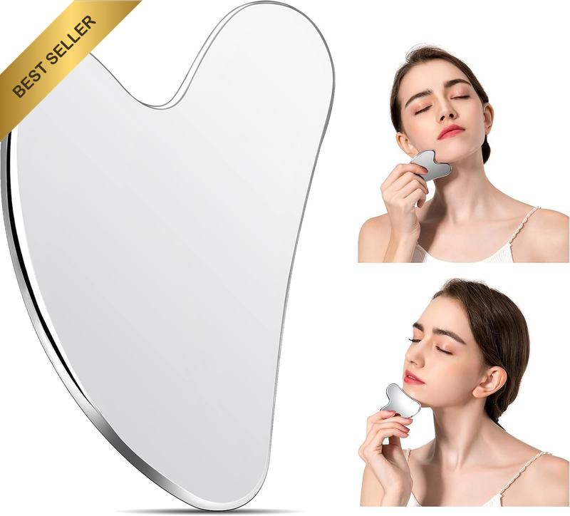 Stainless Steel Gua Sha Facial Tools, Tighten Skin Massage Guasha Beauty Tool fo