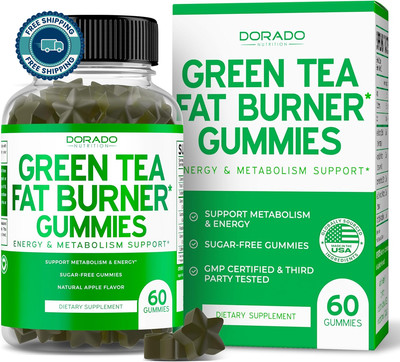 Green Tea Fat Burner Weight Loss Gummies (60 Count) Fat Burner Women - Appetite 
