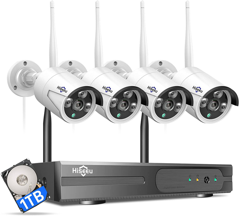 [Expandable 10CH,2K]  Wireless Security Camera System with 1TB Hard Drive with O