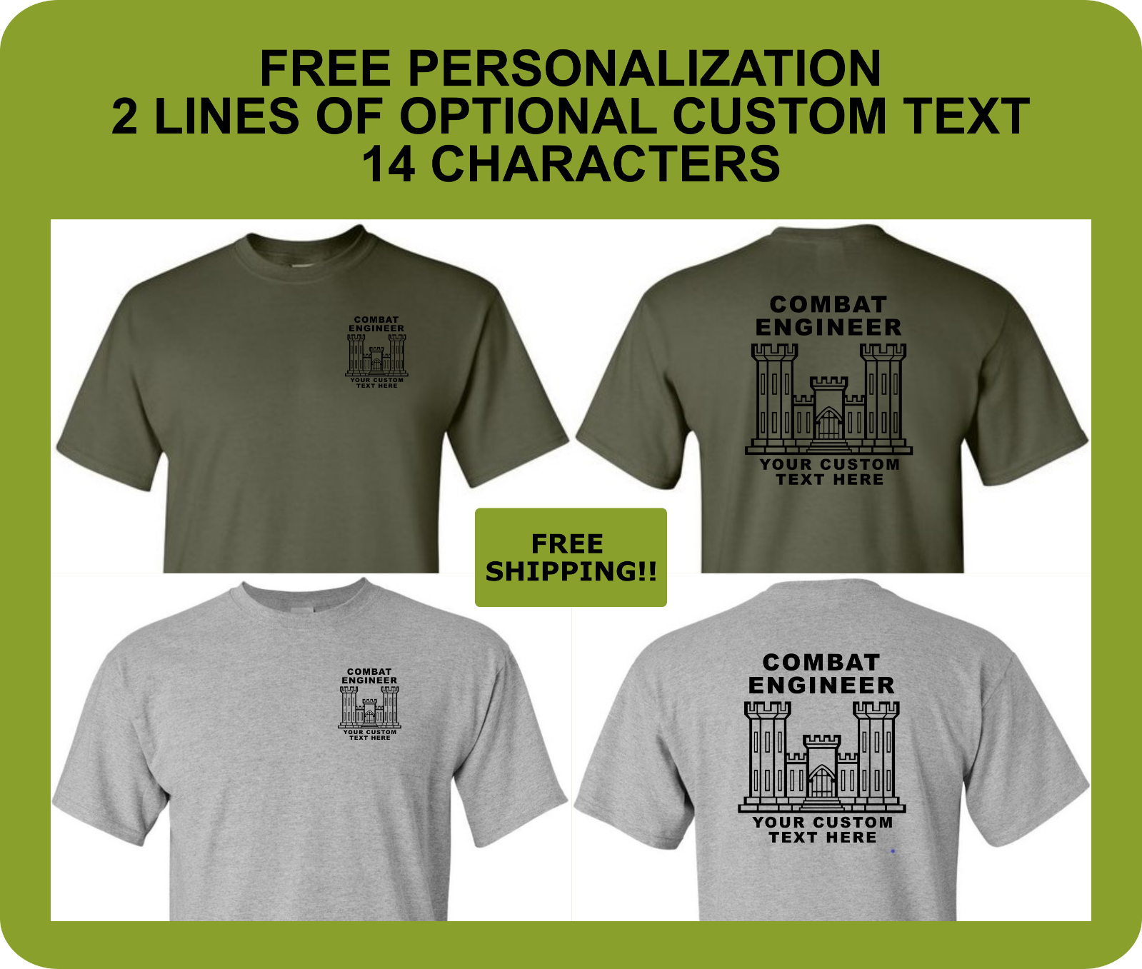 Combat Engineer Shirt, SAPPER Shirt, US Army Shirt, Custom