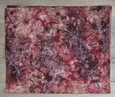 Cotton Batik Fabric - Marble Print - Deep Purple, Mauve, Beige  By the Half Yard