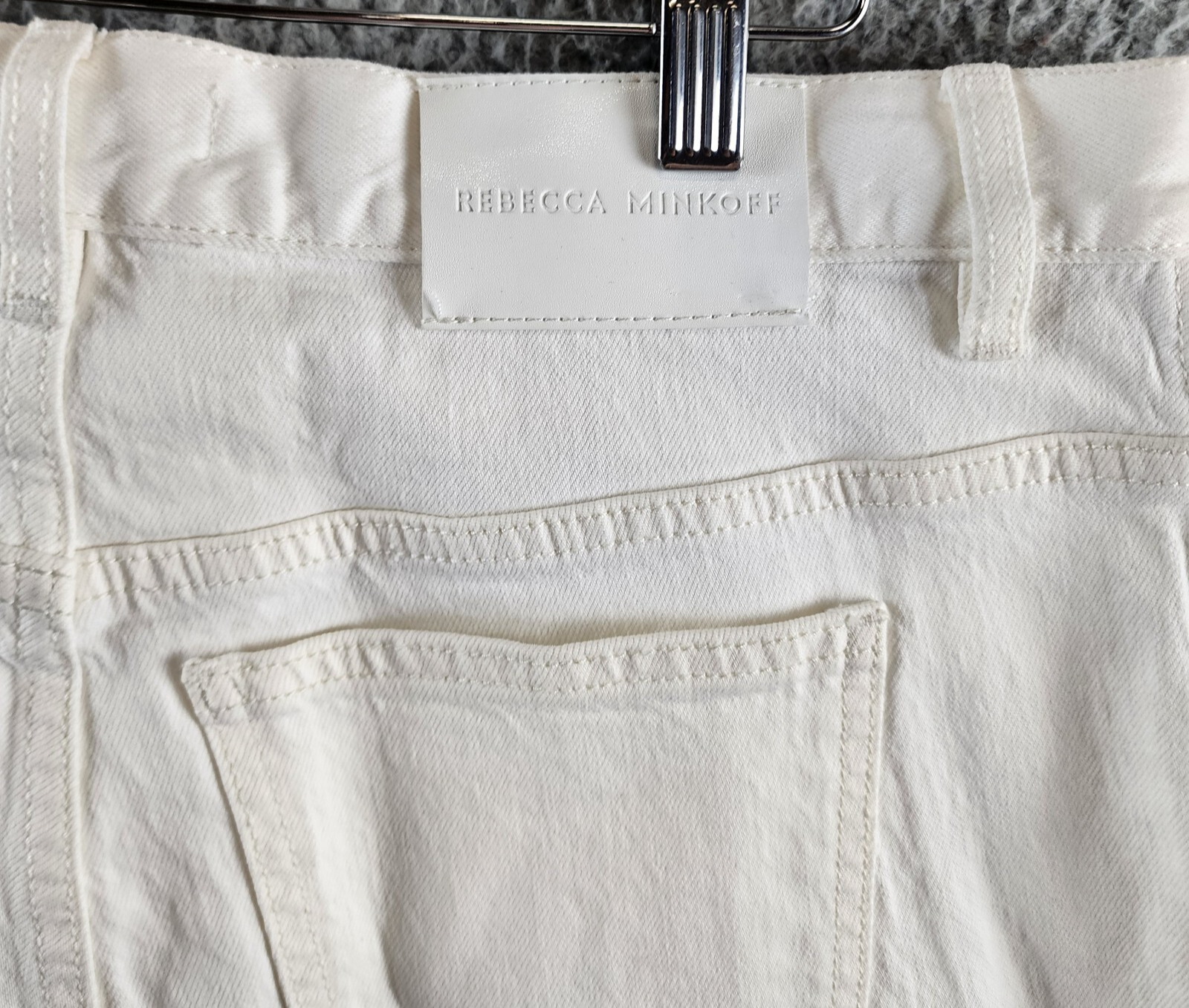 REBECCA MINKOFF Relaxed Cargo Pants Women's 29 Alabaster Zip & Button Closure - Picture 8 of 16