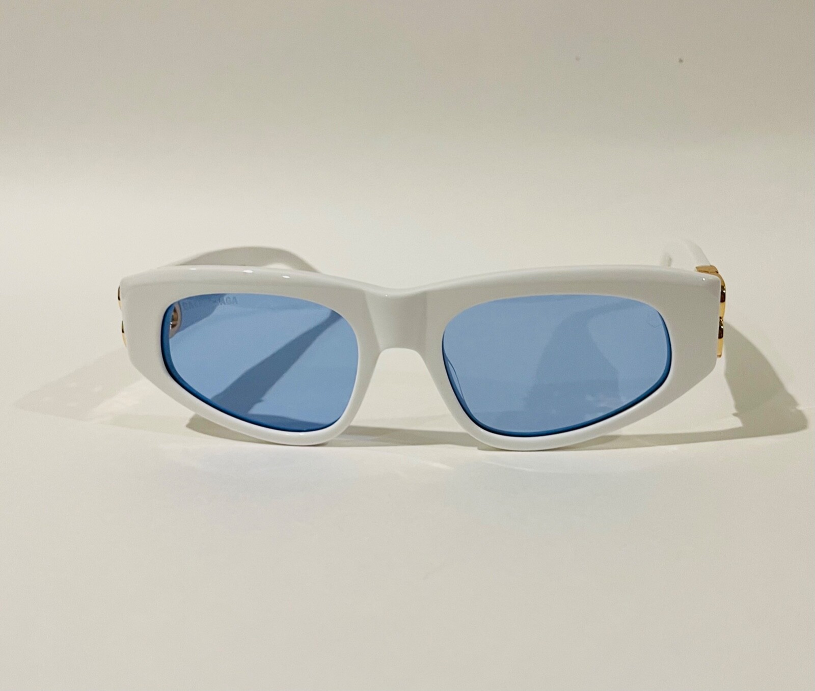 BALENCIAGA BALENCIAGA DYNASTY 0095 WHITE BLUE 004 FASHION BB LOGO NARROW SUNGLASSES BB0095S