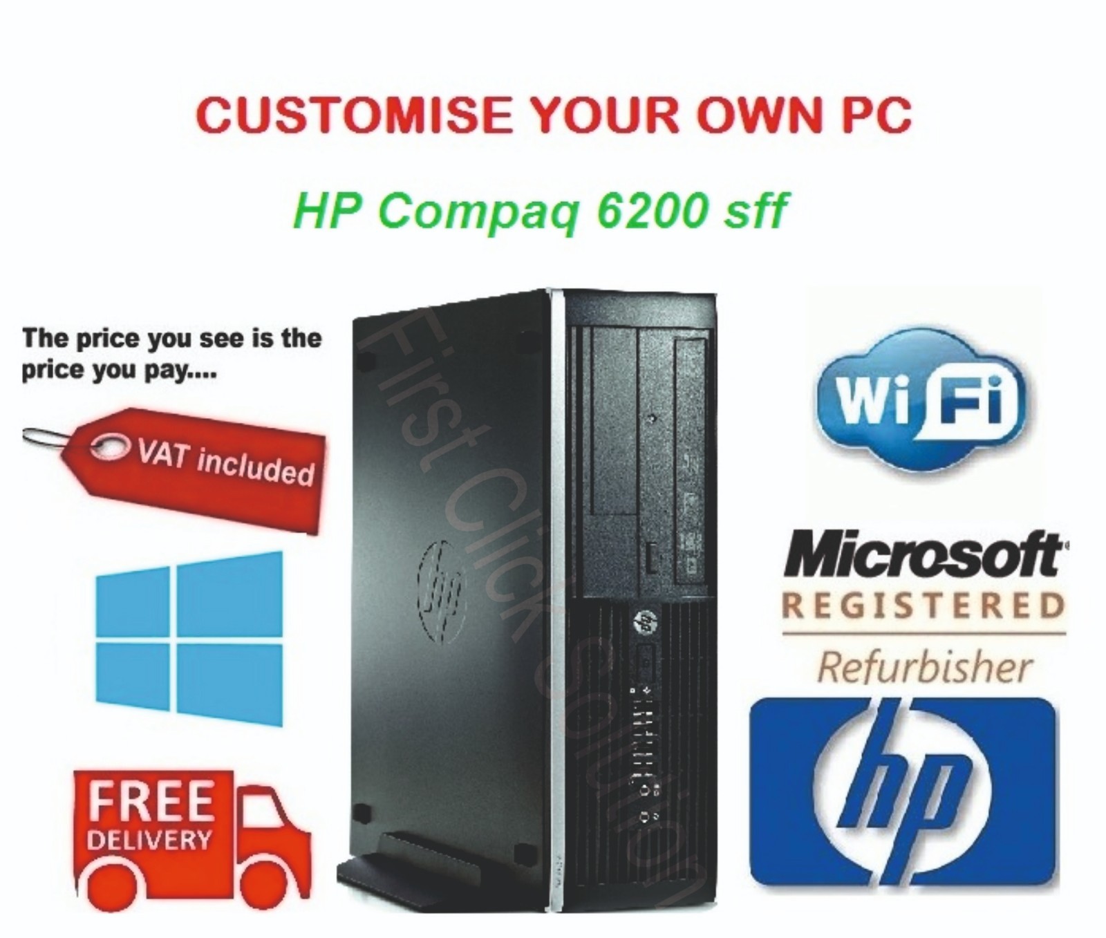 SSDデスクトップPC HP 6200Pro i3/6G/HDD付き SSDデスクトップPC HP 6200Pro i3/6G/HDD付き