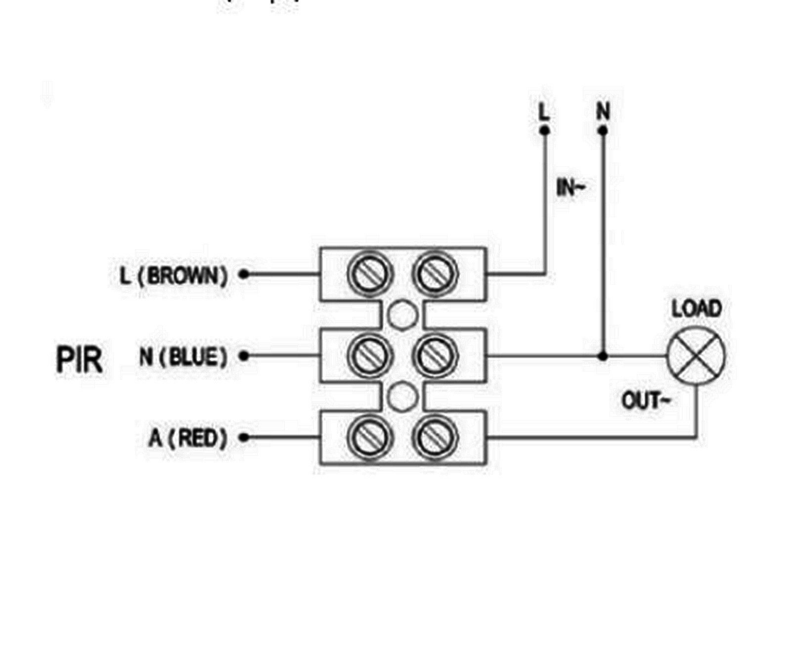 Схема подключение прожектора с датчиком движения к сети 220