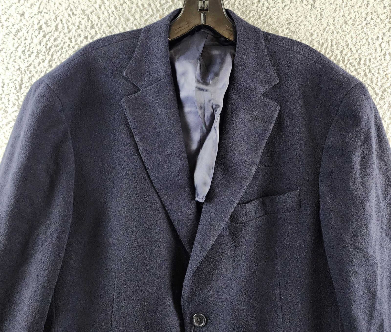 The Men's Store at Bloomingdale's Micro Bouclé Regular Fit Coat Men's 42R Navy - Picture 4 of 18