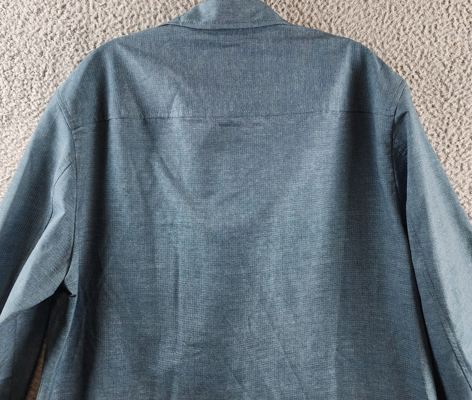BOSS Full Zip Jacket Men's 40R Bright Blue Heather Flap Pockets Long Sleeve - Picture 15 of 15