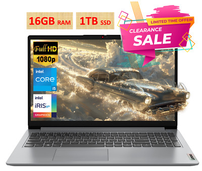 2024 Lenovo IdeaPad Laptop 15.6 FHD 10-Core Intel i5 16GB RAM 1TB SSD Win11 PRO