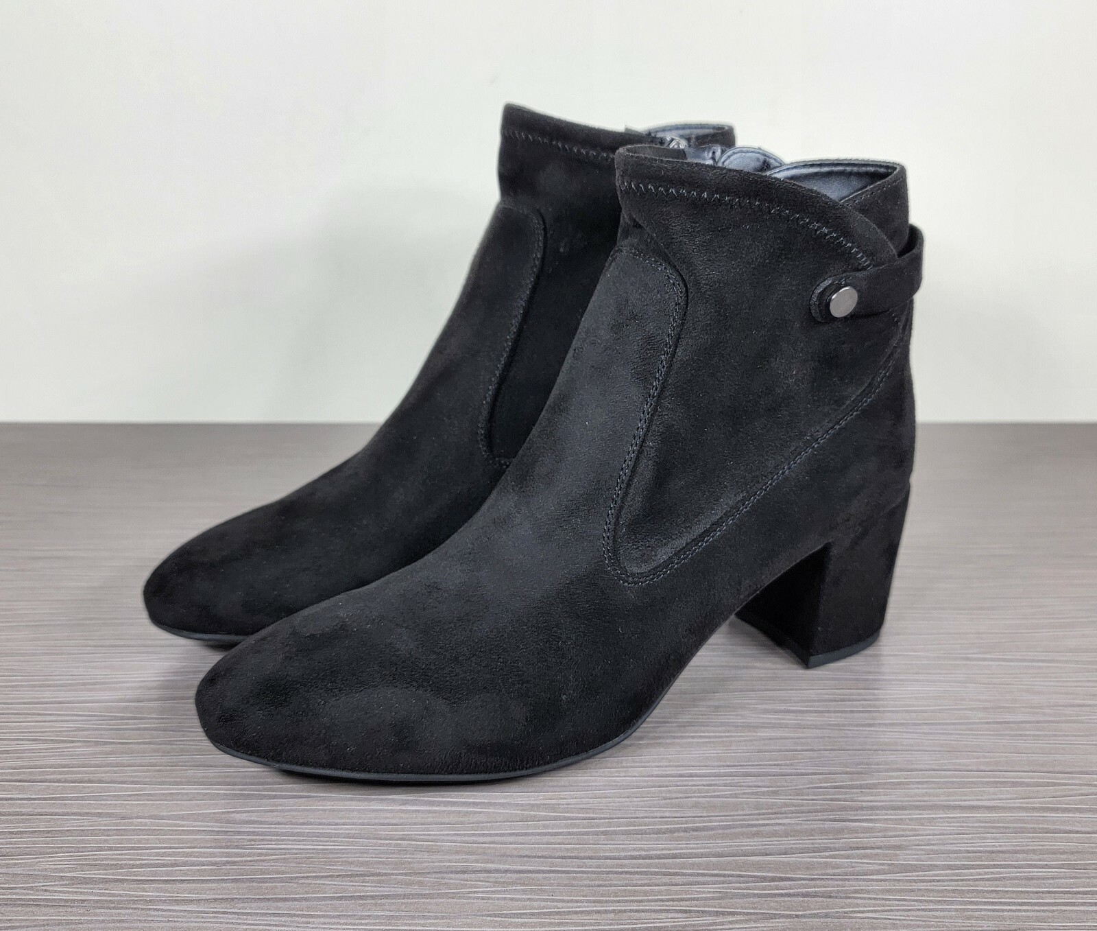 Franco Sarto Nixon Stretch Bootie, Black Suede Womens Various Sizes
