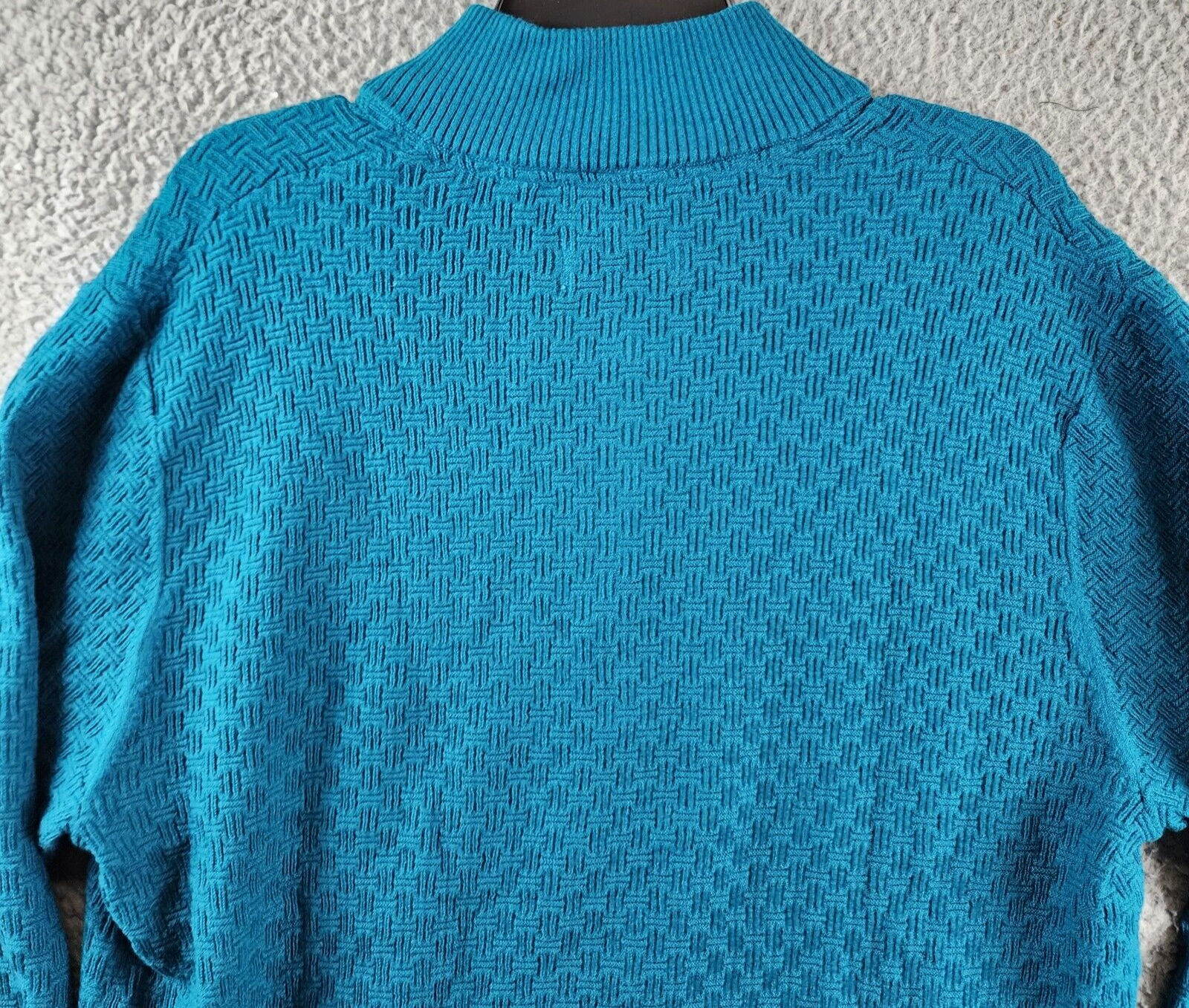 Robert Graham Reisman Quarter Zip Pullover Sweater Men's XL Teal Wool Blend L/S - Picture 16 of 16