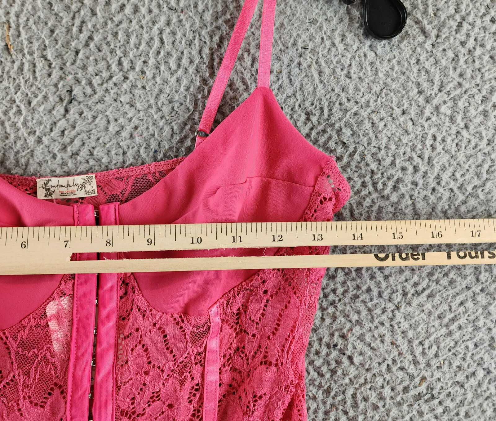 Intimately FP Lace Night Rhythm Thong Bodysuit Women's M Raspberry Sorbet Floral - Picture 5 of 13