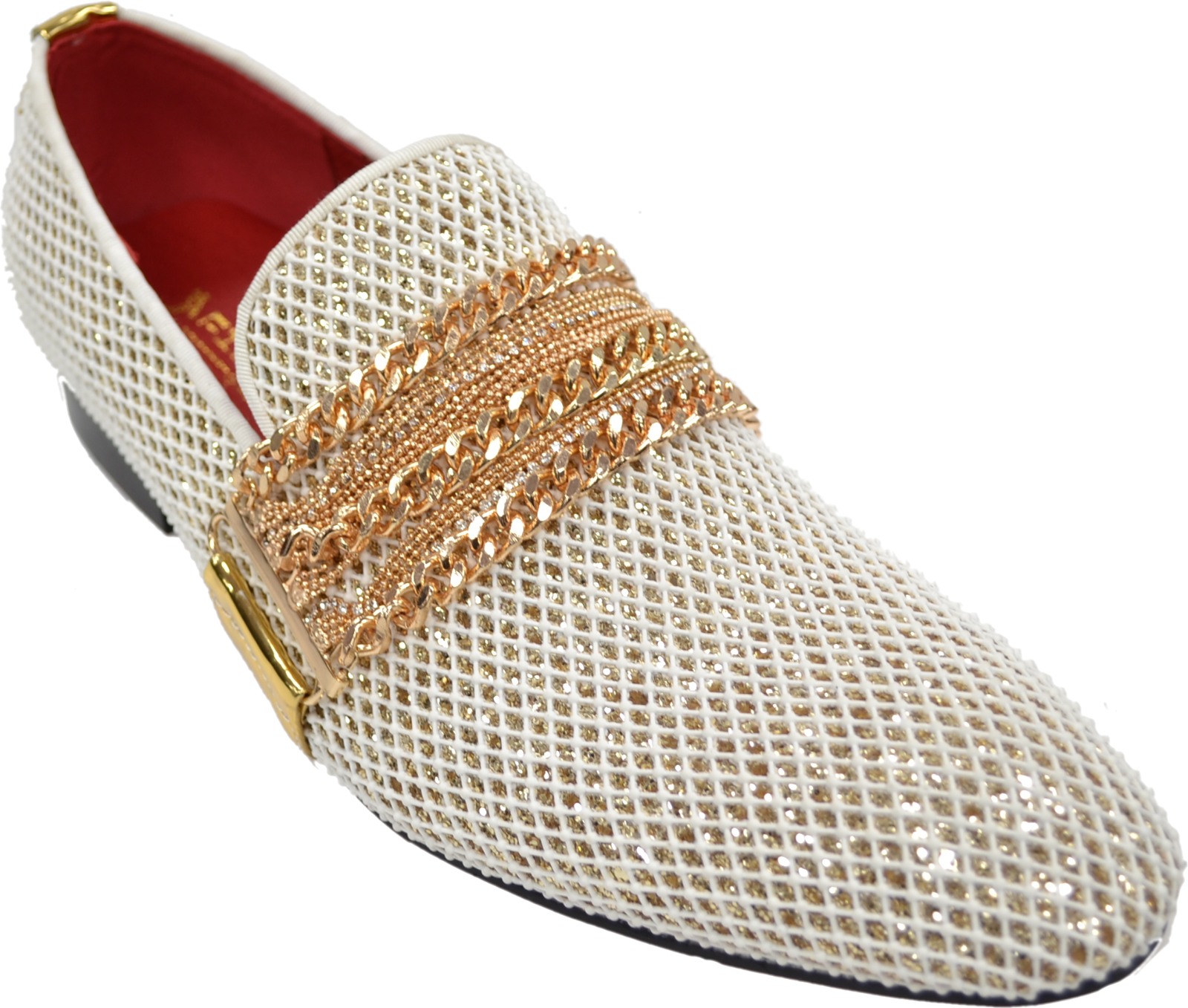 white and gold mens dress shoes