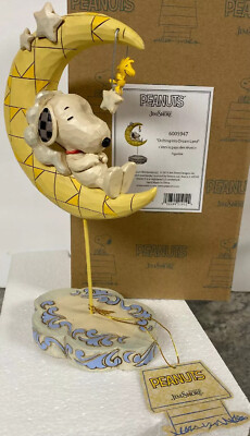 Jim Shore Peanuts Sleeping Snoopy Moon Woodstock Drifting Into Dream Land New