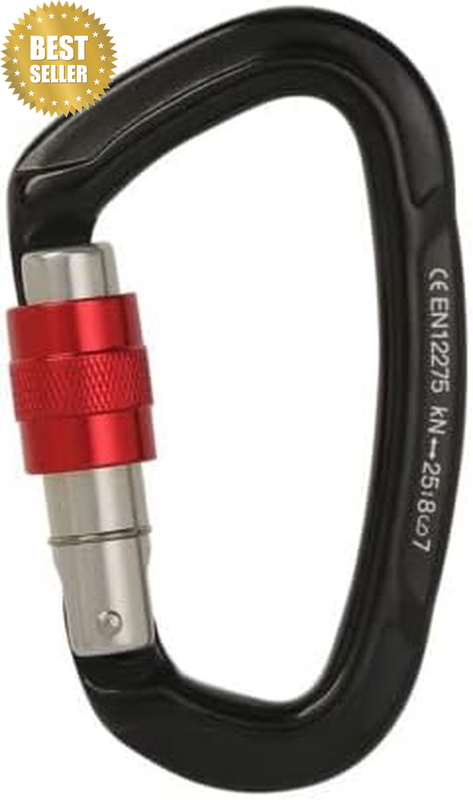 25KN Screwgate Locking Rock Climbing Carabiner Clip Aluminum D Shape Keychain Cl