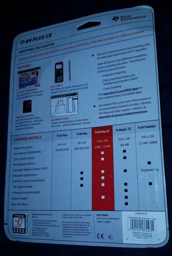 Texas Instruments TI-84Plus CE  Graphing Calculator BLACK