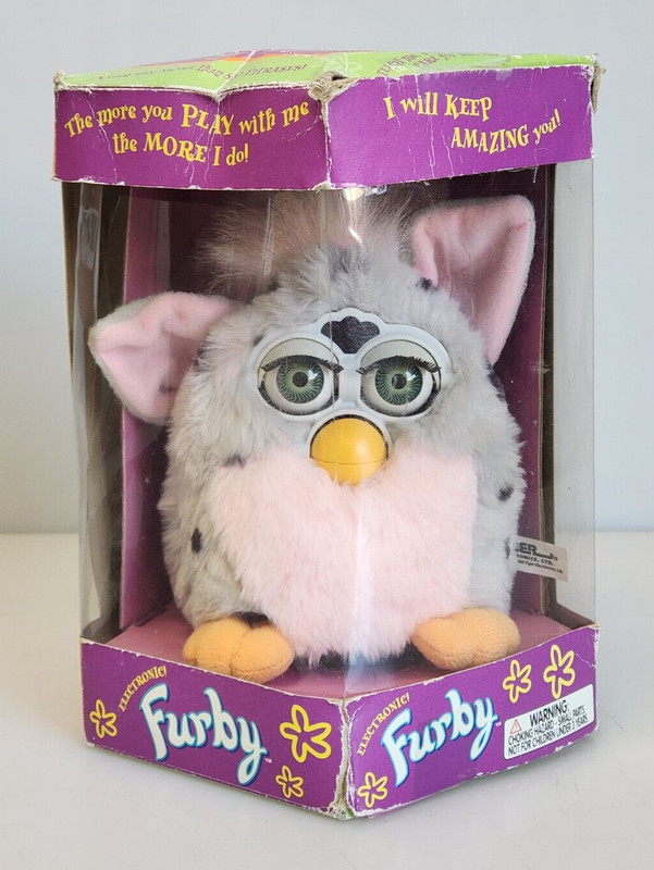 1998 Tiger Electronic Furby 70-800 Pink Gray Black Spots, Green