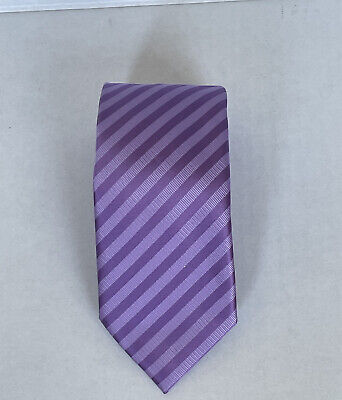 Barcelona Cravette Men's Tie 3.25'' Wide 59  Long Purple Striped Multi color NWOT