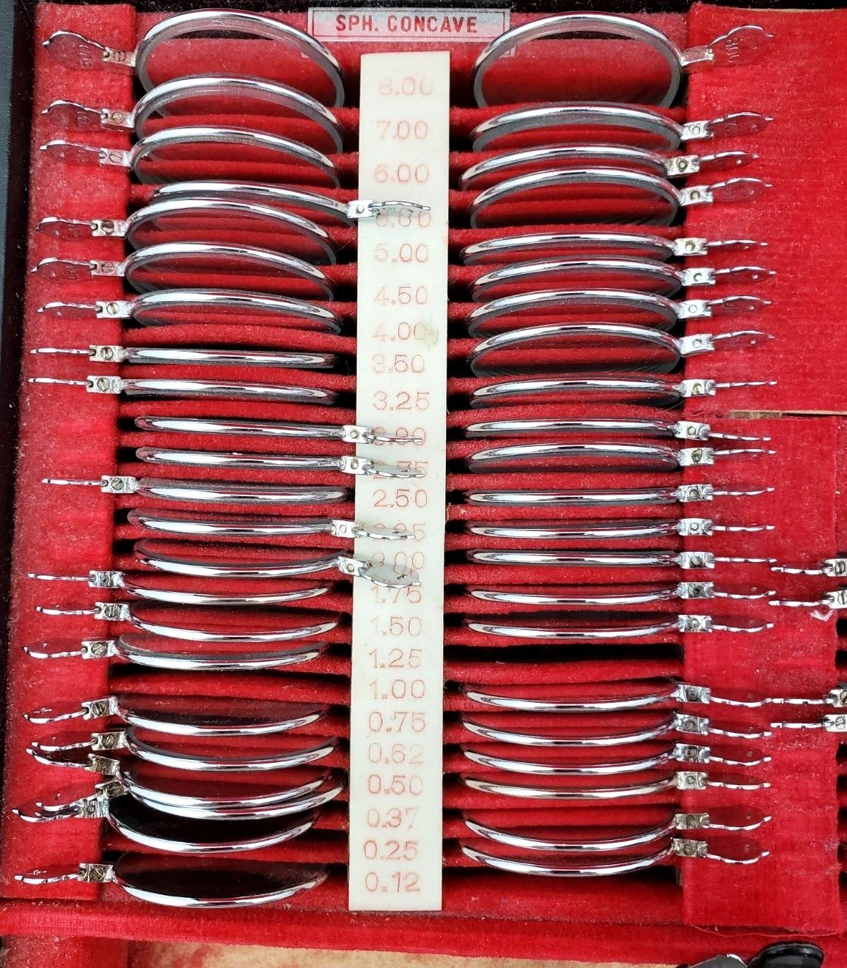 Optometry Exam Set Vintage 113 Lenses with Magnon Case and Exam Glasses Optimark