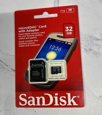 2-SanDisk SD 32GB Class 4 - MicroSDHC Card - SDSDQ-32768-A11M