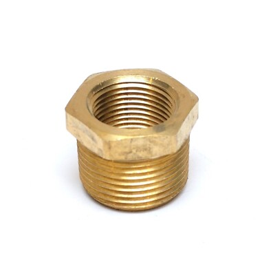 Reducer Bushing 1 inch Male to 3/4 Female Npt BRASS Pipe Fitting Water Fuel Gas