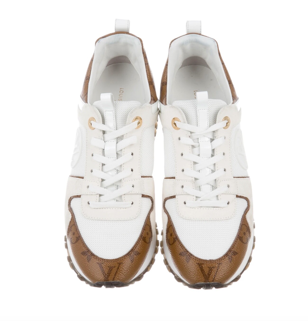 Louis Vuitton Runway Sneakers Womens Size 37 White Brown leather