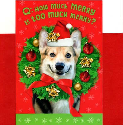 Merry Christmas Too Much Happy Corgie Hallmark Greeting Card