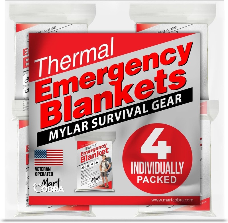 Emergency 4-Pack Mylar Blanket Reusable Thermal Survival Gear Camping Car
