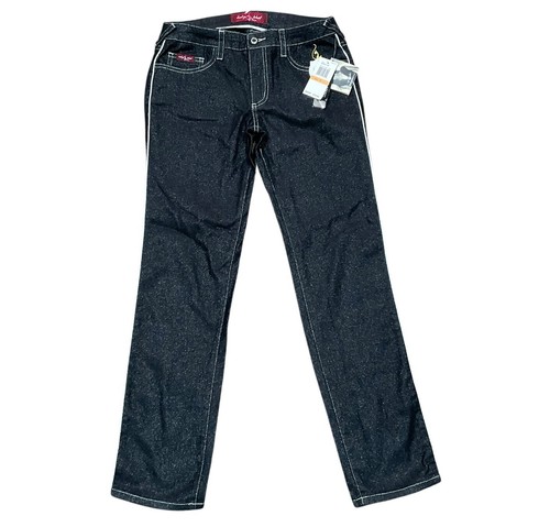Y2K Baby Phat Jeans Black Tie Dark Glitter Denim Kimora Lee