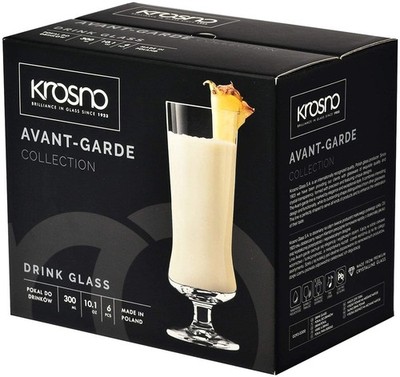 Krosno Pina Colada Cocktail Drinking Glasses | Set of 6 | 300 ML | Avant-Garde