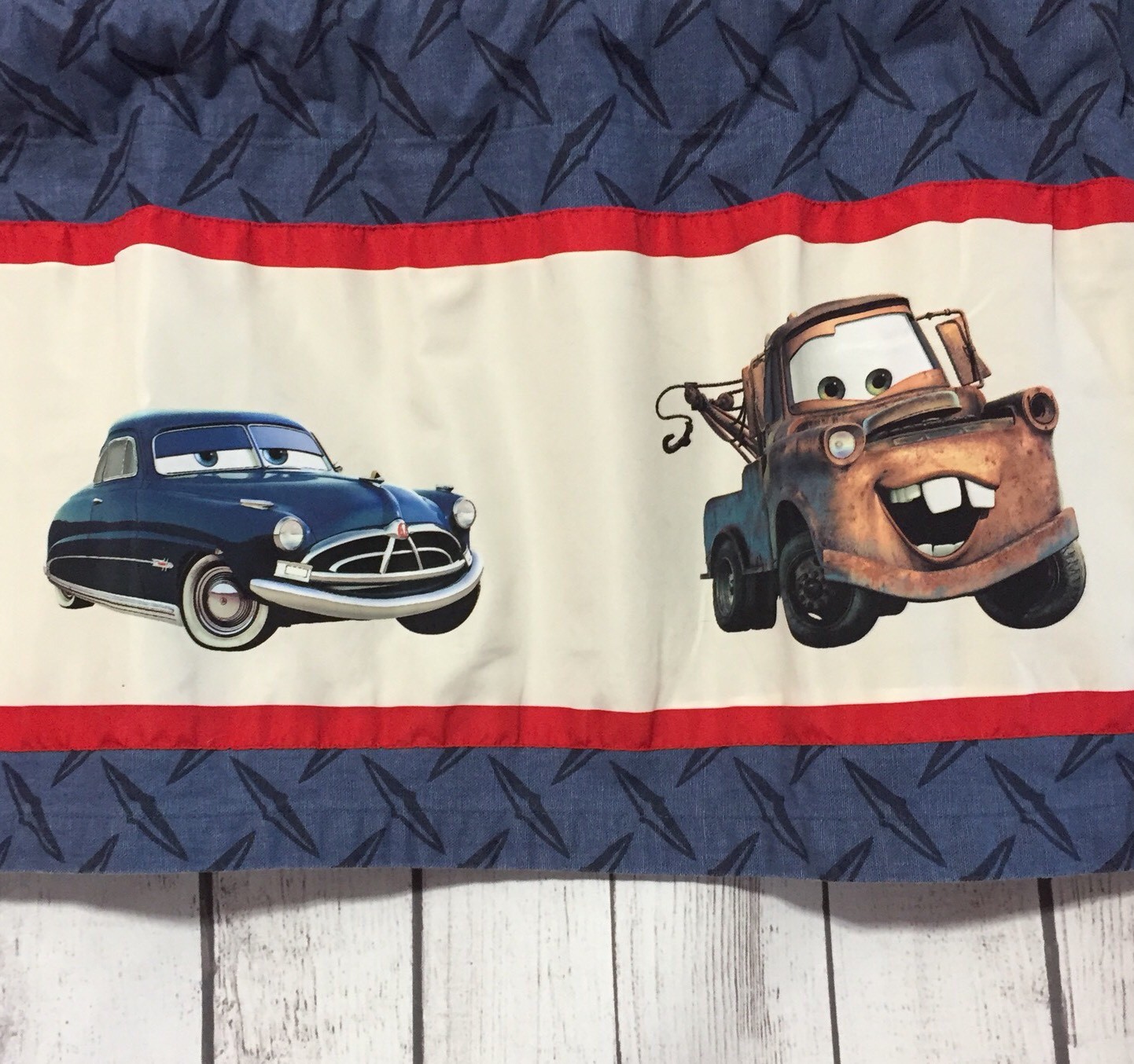 Lot of 2 Disney Pixar Cars Valances Lightning McQueen Tow Mater 60