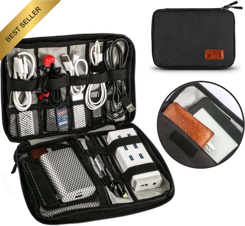 Portable Electronic Organizer Bag for Headphones, USB, Cables, and Phone Accesso