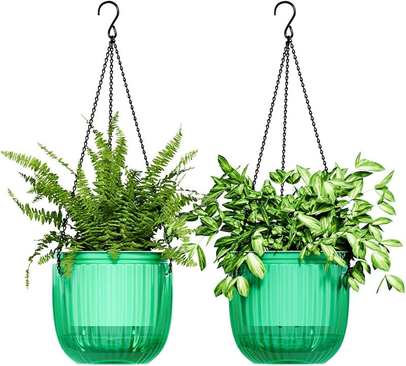 2Pcs Hanging Planter Hanging Plant Pot（Green）