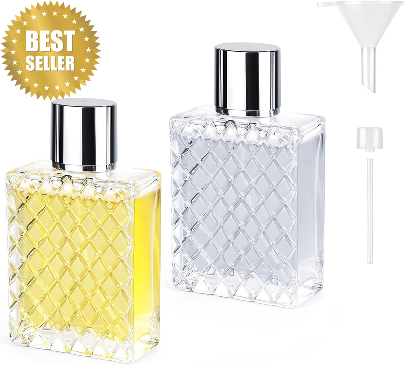 2 Pack 100Ml Perfume Atomizer - Portable Clear Glass Spray Bottles for Trave Exp