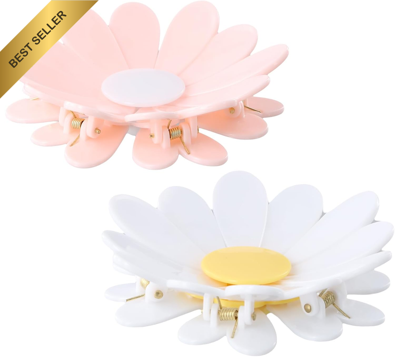 2Pcs Daisy Magnetic Sealing Clips, Flower Food Bag Clips, Decorative Fridge Magn