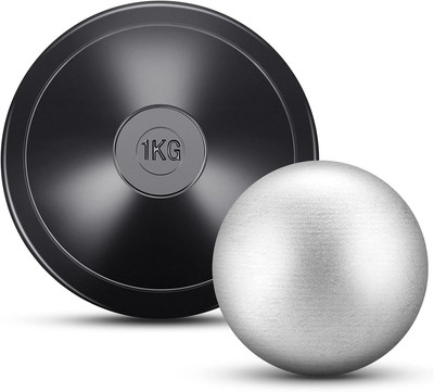 2 Pcs Shot Put Rubber Discus 1 Kg Black Shot Put Ball for School Track and Field