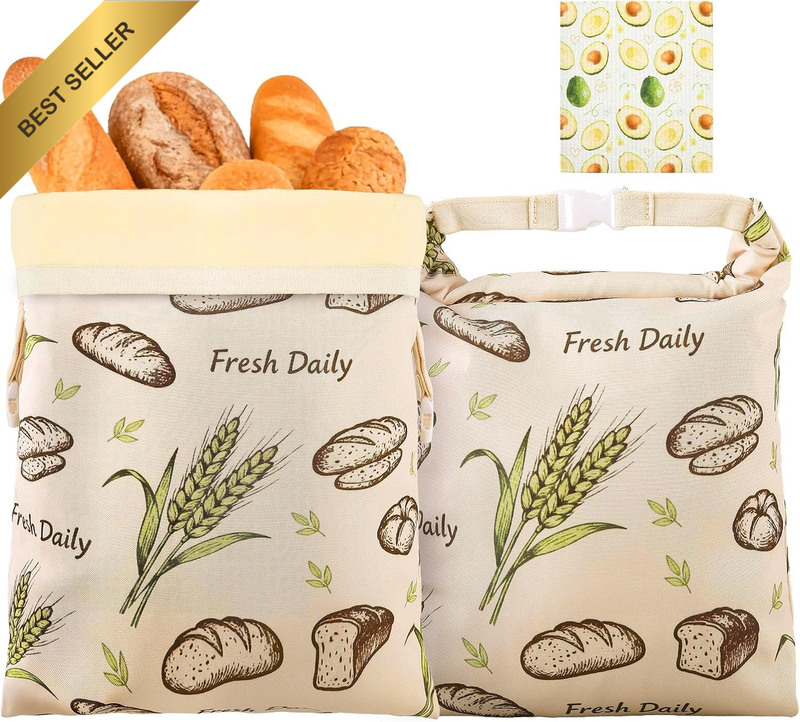 2 Pack Beeswax Bread Bags for Homemade Bread17X13 in Sourdough Storage Bags | Sn