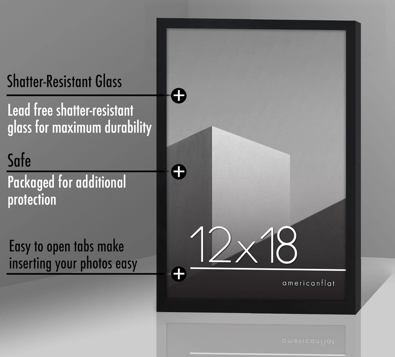 12x18 Poster Frame with Polished Plexiglass - Streamline Collection - Thin Borde