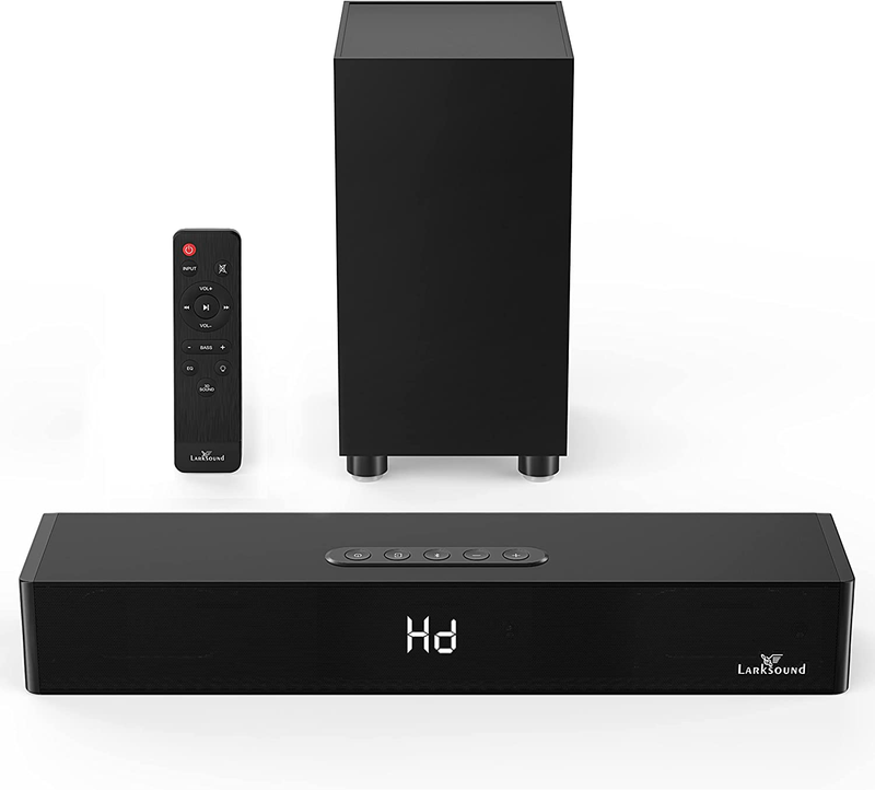 LARKSOUND Soundbar with Subwoofer, 2.1 Sound Bar for TV, PC, Gaming, Surround